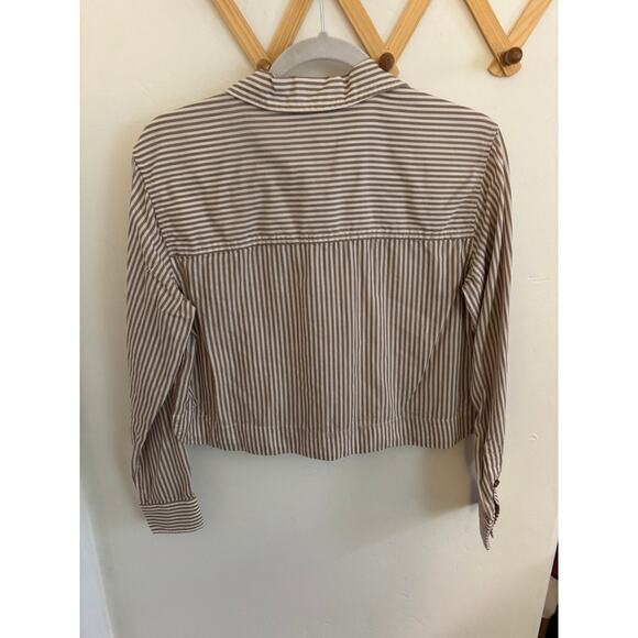 Marine Layer Top Womens XS Tan Brown Collared Long Sleeve - Picture 5 of 5